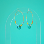 créoles boucles d'oreilles paulette goutte perle verre filé miyuki rocaille
