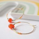 créoles boucles d'oreilles paulette goutte perle verre filé miyuki rocaille