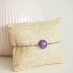 bracelet réglable cabochons verre filé coloré acier inoxydable CHARLOTTE