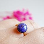 bague emma bleu perle en verre filé