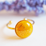 bague emma perle en verre filé jaune