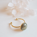 bague emma perle en verre filé olive