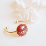 bague emma perle en verre filé rouge