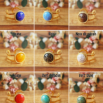collier soleil pampille emma perles en verre filé cabochon or doré bague boucles d'oreilles bracelet jonc