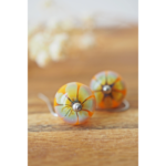 boucles d'oreilles lotus perles en verre filé