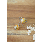 boucles d'oreilles lotus perles en verre filé