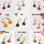 collier soleil pampille emma perles en verre filé cabochon or doré bague boucles d'oreilles bracelet jonc