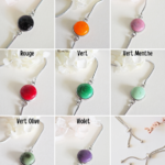 bracelet réglable cabochons verre filé coloré acier inoxydable CHARLOTTE