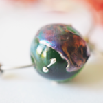 créoles boucles d'oreilles galaxie perles en verre filé argent
