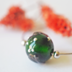 créoles boucles d'oreilles galaxie perles en verre filé argent
