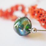 créoles boucles d'oreilles galaxie perles en verre filé argent