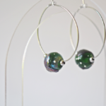 créoles boucles d'oreilles galaxie perles en verre filé argent