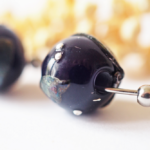 boucles d'oreilles créoles galaxie perles en verre filé argent