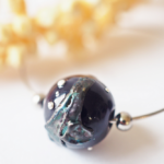 boucles d'oreilles créoles galaxie perles en verre filé argent