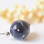boucles d'oreilles créoles galaxie perles en verre filé argent