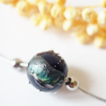 collier galaxie perles en verre filé argent