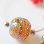 créoles boucles d'oreilles galaxie perles en verre filé argent