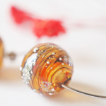 créoles boucles d'oreilles galaxie perles en verre filé argent