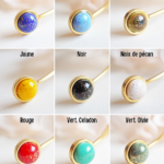 collier soleil pampille emma perles en verre filé cabochon or doré bague boucles d'oreilles bracelet jonc