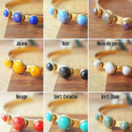 collier soleil pampille emma perles en verre filé cabochon or doré bague boucles d'oreilles bracelet jonc