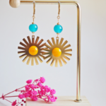 Réf 13 Gloria collier boucles d'oreilles perles en verre filé pampilles or doré acier inoxydable bijoux créateur (6)