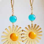 Réf 13 Gloria collier boucles d'oreilles perles en verre filé pampilles or doré acier inoxydable bijoux créateur (6)