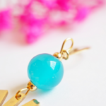 Réf 13 Gloria collier boucles d'oreilles perles en verre filé pampilles or doré acier inoxydable bijoux créateur (6)