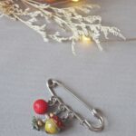 SITE BROCHE FIBULE EPINGLE automne perle verre file artisanal bijoux feuille hérisson champignon citrouille halloween baie fantome original createur unique bois pierre fine