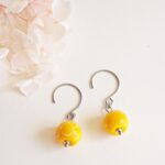 boucles d'oreilles écailles perle en verre filé bijou créateur