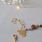 bracelet automne perle verre file artisanal bijoux feuille hérisson champignon citrouille halloween baie fantome original createur unique bois pierre fine (29)