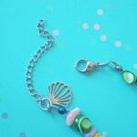 bracelet summer B1 perle verre file poisson ocean ete nacre coquillage plage vacance createur artisan fait main (4)