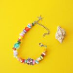 bracelet summer perle verre file poisson ocean ete nacre coquillage plage vacance createur artisan fait main bs1 (1)
