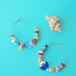 creoles boucles oreilles CR1 summer perle verre file poisson ocean ete nacre coquillage plage vacance createur artisan fait main (4)