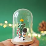 cloche noel hiver bonhomme de neige sapin neige coton decoration verre (10)