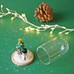 cloche noel hiver bonhomme de neige sapin neige coton decoration verre (2)