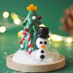 cloche noel hiver bonhomme de neige sapin neige coton decoration verre (3)