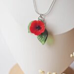 flora fleur feuille verre bijoux coquelicot rouge printemps (1)