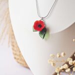 flora fleur feuille verre bijoux coquelicot rouge printemps (10)