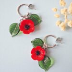 flora fleur feuille verre bijoux coquelicot rouge printemps (4)