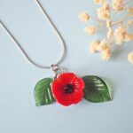 flora fleur feuille verre bijoux coquelicot rouge printemps (7)