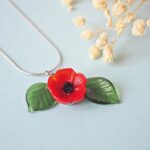 flora fleur feuille verre bijoux coquelicot rouge printemps (8)