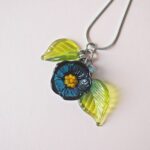 flora fleur feuille verre bijoux marguerite bleu printemps (8)