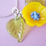 flora fleur feuille verre bijoux marguerite jaune printemps (10)