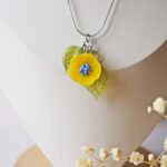 flora fleur feuille verre bijoux marguerite jaune printemps (2)