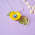 flora fleur feuille verre bijoux marguerite jaune printemps (9)