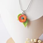 flora fleur feuille verre bijoux marguerite orange printemps (1)