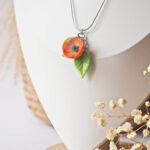 flora fleur feuille verre bijoux marguerite orange printemps (10)