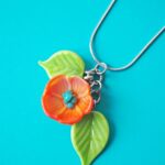 flora fleur feuille verre bijoux marguerite orange printemps (6)