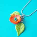 flora fleur feuille verre bijoux marguerite orange printemps (7)