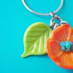 flora fleur feuille verre bijoux marguerite orange printemps (8)